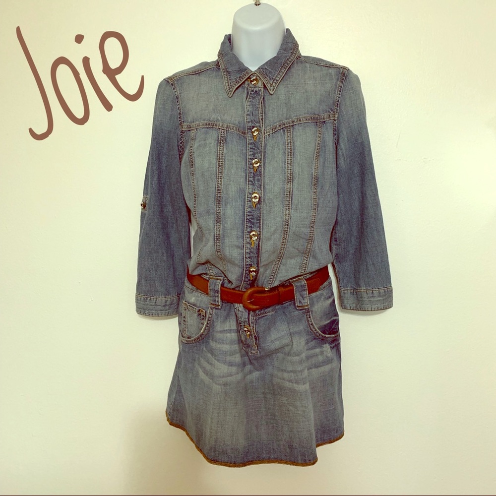 Firm: Joie distressed denim mini dress